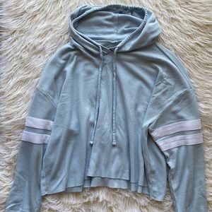 Hollister Baby Blue Waffle Knit Hoodie
